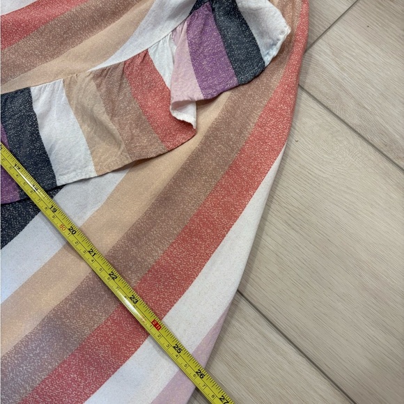 Forever 21 High Low Skirt Large Long Striped Ruffle Boho Cottagecore - Picture 7 of 11